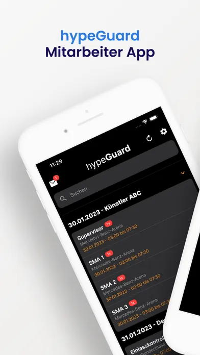 تصاویر hypeGuard Mitarbeiter App